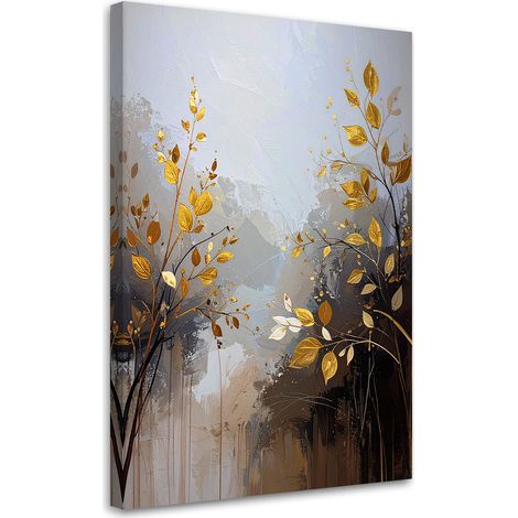 Bild auf Leinwand Abstrakte goldene Blätter Pflanzen Glamour 40x60 (1/5)