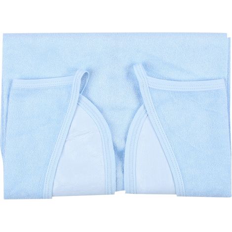 Bavoir imperméable pour seniors, bavoir de table pour adultes, tablier, protection pour vêtements, bleu clair, taille L (1/5)