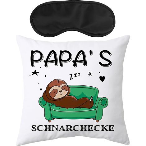 Coffret Cadeau Papa: 1 Taie d'Oreiller + 1 Masque de Nuit, Housse de Coussin Humoristique pour Père, Idée Cadeau de Noël pour Homme, Parfait pour la Fête des Pères (1/5)