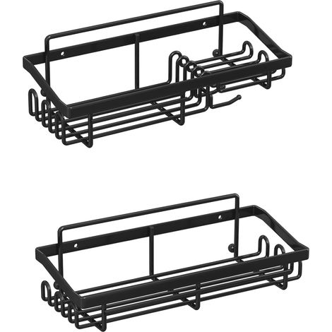 Étagère de salle de bain - Sans perçage - 30128.9CM, (Noir) 2pcs (1/5)
