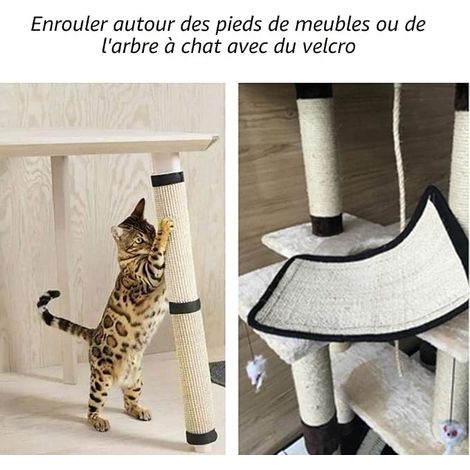Tapis Griffoir Chat Protection Meubles Griffoir Sisal Lin Chat Griffoir Chaton Chien Canapé Table Porte Sol (1/4)