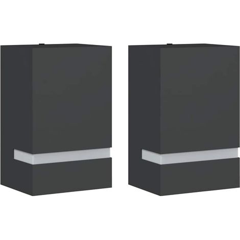 Outdoor Wall Lights 2pcs Black Stainless Steel vidaXL