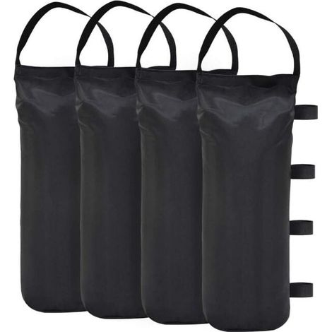 Lot de 4 sacs de sable pour tonnelle - Qualité industrielle - Poids pour tonnelle et tentes de jardin —le noir (1/4)