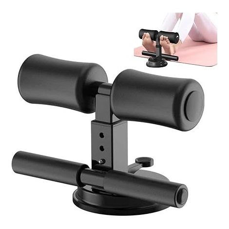 Sit-up Bar Aid-Accessoires,Barre abdominale portable à ventouse pour,Support de Cheville rembourré réglable Équipement (Black) (1/5)