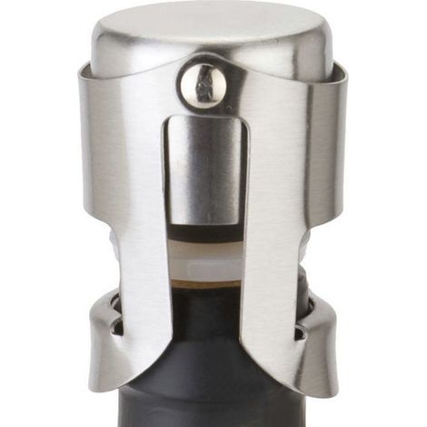 Bouchon de Bouteille de Vin Pétillant Bouchon à Champagne Haut de Gamme D’Acier Inoxydable Foncé Crée un Vide pour te Sceller Vos Bouteilles de Prosecco ou vin Oi-FRIS(argent) (1/5)