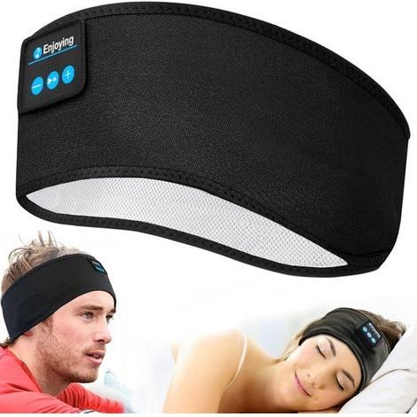 Longziming – Bluetooth-Stirnband – Kabellose Schlafkopfhörer – Komfortables Sport-Stirnband mit HD-Stereo-Sound, ideal zum Schlafen, Laufen, Yoga, Fitness und Reisen (1/5)