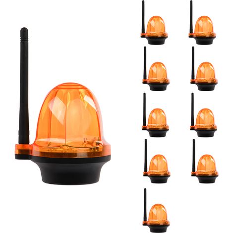 Pack de 10 Feu clignotant portail et garage 12 24 220V, LED d’alarme YET6139 sans fil Orange lumière stroboscopique pour l’automatisation portail électrique porte de Garage volet roulant (1/5)