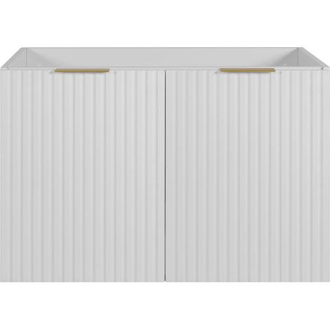Mobile da bagno, Bianco + maniglia dorata, 80 x 57 x 46 cm (1/5)