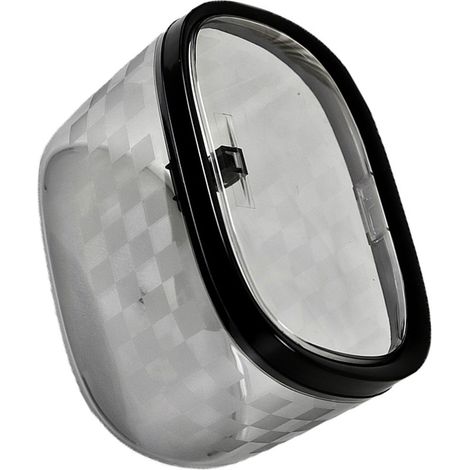 Mini poubelle de bureau en plastique transparent noire avec poussoir, 20x13x11 cm, idéale voiture chambre cuisine, lot de 1 (1/4)