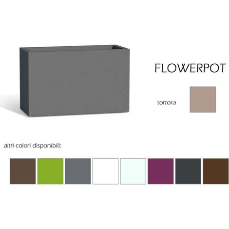 Vase pot design moderne 80 x 35 cm H 50 cm en polymère gris tourterelle résistant pour l'intérieur et l'extérieur - Fabriqué en Italie - Monacis (1/5)