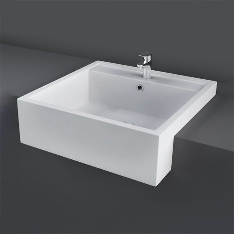 RAK Nova 460mm Semi Recessed Basin with 1 Tap Hole - OC123AWHA (1/3)