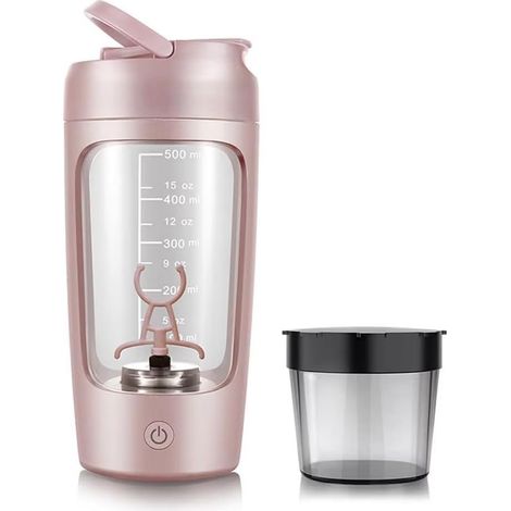 Shaker Électrique pour Protéines Portable 1200 MAh Rechargeable avec Mélangeur Automatique et Agitation Automatique Rose (1/5)