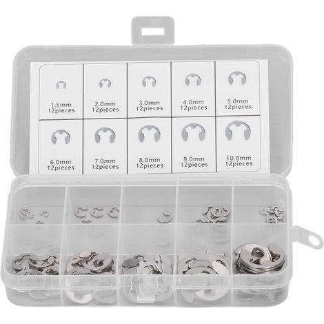 120-teiliges E-Clip-Sicherungsring-Sortiment für Lager, Edelstahl 304. (1/5)