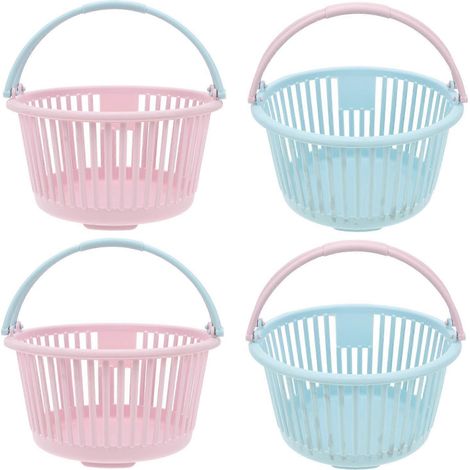 Panier à fruits, récipients de rangement en plastique bleu compatibles, 4 pièces (1/5)