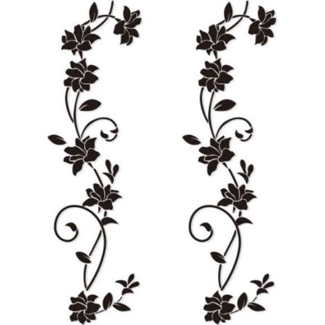 2 Sets Wandaufkleber 105x30cm – Schwarzes Weinranken-Design aus PVC, geeignet für Kinderzimmer, Wohnzimmer, Büro, Restaurant oder Ge (1/4)