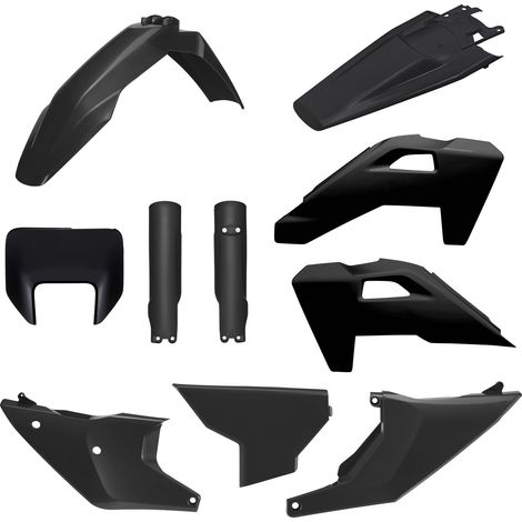 JUEGO DE PLÁSTICOS POLISPORT (KIT COMPLETO) HUSQVARNA TE/FE '26 INCLUYE PROTECTOR DE FARO (8681500003) Y PROTECTORES DE AMORTIGUADOR (8352500003) COLOR GRIS (N-GREY)