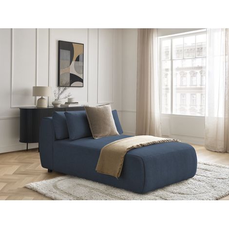 BOBOCHIC - Méridienne avec têtière pour canapé modulable JANA tissu chiné   Bleu (1/5)