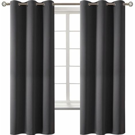 Rideaux occultants pour chambre à coucher - Rideaux thermiques isolants à œillets pour salon, lot de 2 panneaux (42 x 63 pouces, bleu marine) (1/5)
