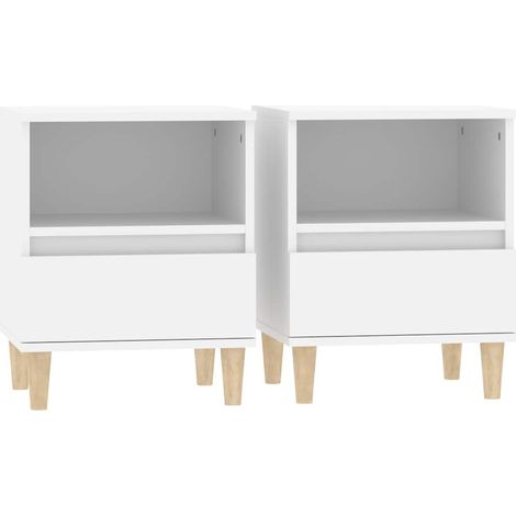 vidaXL Mesitas de noche 2 unidades color blanco 40x35x50 cm (1/2)