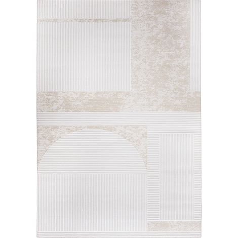 Privatefloor – Tapis kilim contemporain 290x200 cm – Beige doux – Design minimaliste pour salon et chambre – Résistant à l'usure (1/5)