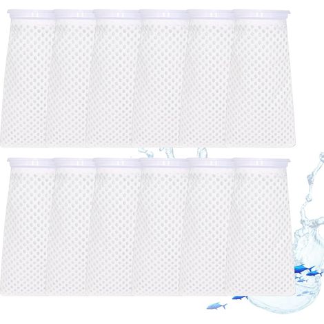 Ensemble de 12 sacs filtrants alvéolaires pour aquarium, sacs filtrants pour aquarium, dimensions : 25 x 13,5 cm. (1/5)