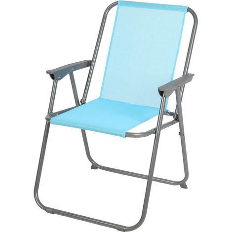 Klappbarer Gartenstuhl aus türkisblauem Stoff – Maße 53x55x75 cm