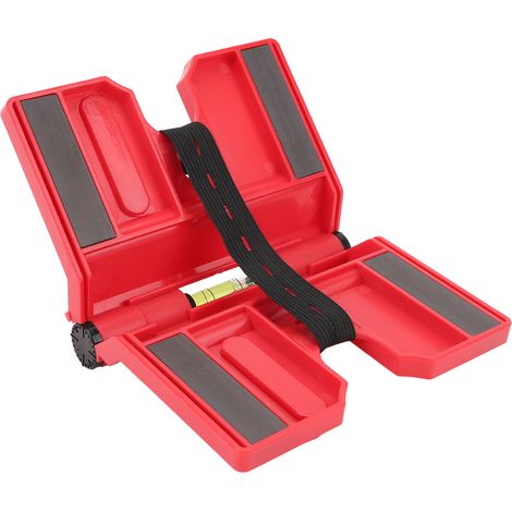 Niveau magnétique professionnel haute précision à 3 fioles, pliable, avec boucle élastique pour poteaux, tuyaux, rampes et panneaux (rouge). (1/5)