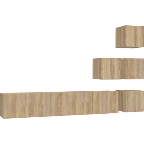 Maison Exclusive - TV-Wandschrank Sonoma-Eiche Holzwerkstoff (1/5)