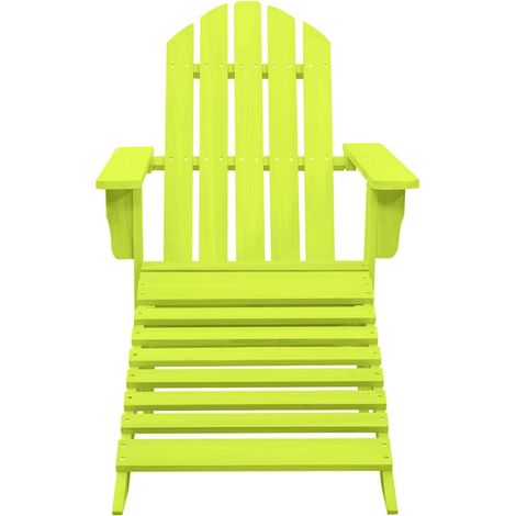 vidaXL Silla jardín Adirondack con otomana madera maciza abeto verde (1/2)
