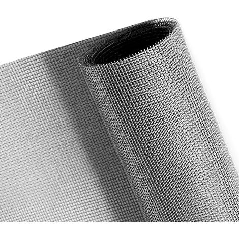 Moustiquaire vendue au mètre - 120 x 250 cm - En tissu découpable - Pour fenêtre, fenêtre de toit, porte de balcon - Gris (1/5)
