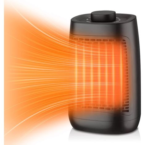 Chauffage soufflant en céramique de 1200 W, silencieux et économe en énergie, avec 3 niveaux de chauffage le chauffage électrique est fabriqué en matériau ABS ignifugé.