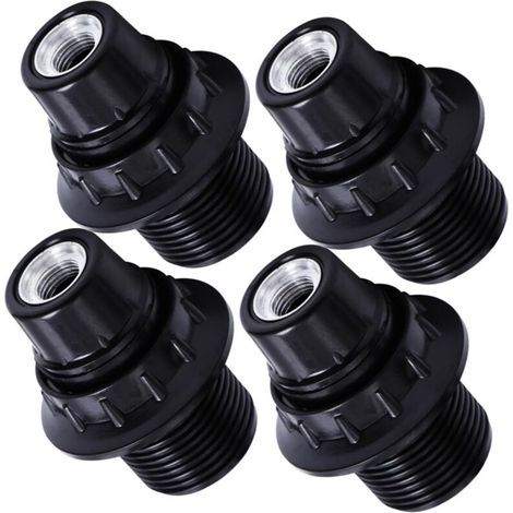 4 pièces Support Douille Plastique Robuste Base de Culot Ampoule Résistante pour Remplacement Adapté pour Lampes Cuisine Atelier Magasin et Bureau (1/5)