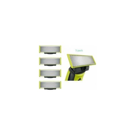 Pour Philips OneBlade - Lames de rechange pour rasoir/tondeuse électrique OneBlade, acier inoxydable massif, coupe, style et rasage, lot de 5 (1/5)