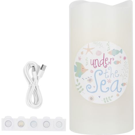 Lampe LED Bougie Électrique avec Projecteur Lumière pour Chambre Fête Anniversaire Décoration (1/5)