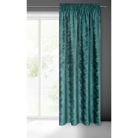 Rideau en Velours avec Galon fronceur - Aspect Velours à Motifs - 1 pièce - Motif géométrique Moderne Classique - pour Salon, Chambre à Coucher, Porte de Balcon, 140 x 270 cm (1/5)