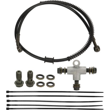 Remplacement de connecteur en t de moto de ligne de tuyau de frein hydraulique tressé de 102 cm pour Coleman KT196