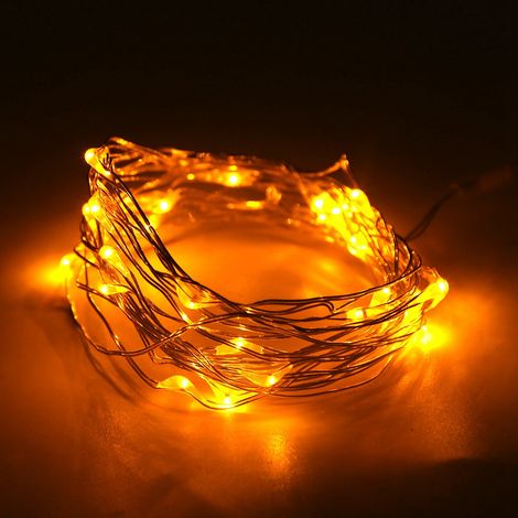 4 m lange LED-Lichterkette aus Kupferdraht, wunderschön, wasserdicht, zum Selbermachen, für Zuhause, Garten, Hof, Hochzeiten und Partys, gelb (1/5)