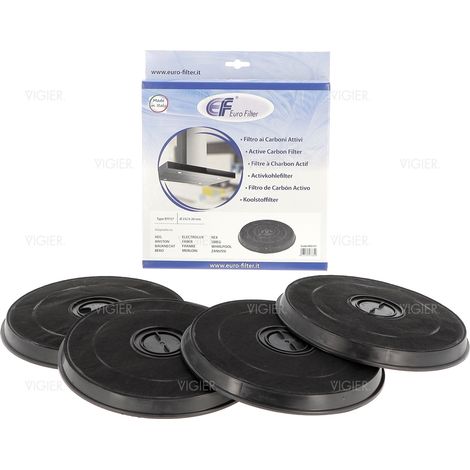 Roblin – Filtre pour hotte – Lot de 4 filtres à charbon ronds 233mm – 5403003X4 – Épaisseur 20mm pour absorption optimale des odeurs (1/7)