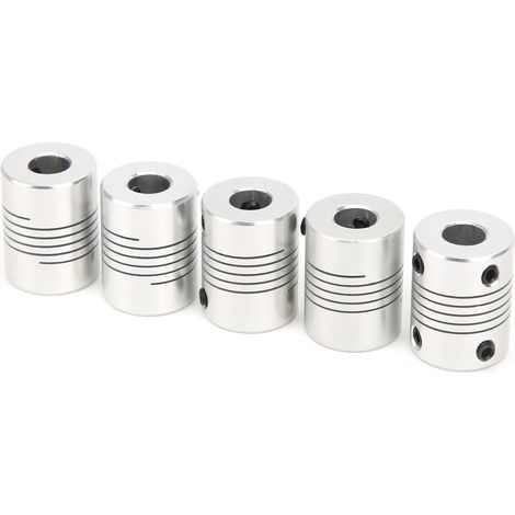 Lot de 5 accouplements flexibles pour moteur pas à pas d'imprimante 3D, en alliage d'aluminium, 5 x 8 mm (1/5)