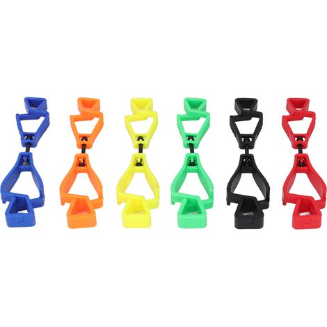 Lot de 6 pinces porte-gants multifonctions en plastique POM pour ceinture, chantier et sport plein air (1/5)