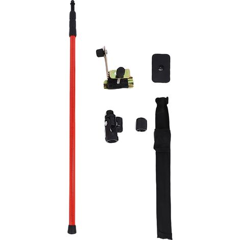 Pôle de nivellement Telescopique 300cm Mâton de Fixation avec Stabilisateur et Plaque supérieure Adaptateur Double Interface (1/5)