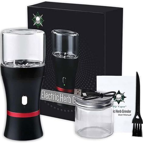 Elektrischer, wiederaufladbarer Kräuter-Mühle mit USB-Anschluss – 2 Stück, kompakte Zerkleinerer mit 50-g-Glasbehälter (1,7 oz), ideal für tägliche, diskrete und präzise Zerkleinerung