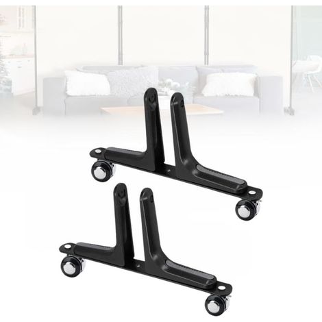 Pieds de Cloison de Separation Interieur, Lot de 2 Supports de Separation de Piece Intérieur avec Roue Universelle en Alliage Pieds de Séparation Réglables de 1 à 6 cm de Large pour Bureau (1/5)