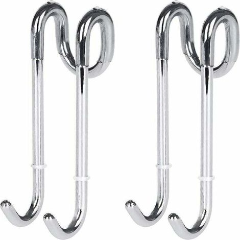 Ganchos de pared para mamparas de ducha, mampara de ducha de 2 piezas – Gancho de baño muy ligero para la ducha – Almacenamiento en la puerta de la ducha – Crezuo