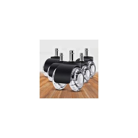Set di 5 rotelle universali per sedie da ufficio. Rotelle da 11 mm per pavimenti duri, rotelle girevoli ultra silenziose compatibili con la maggior parte delle sedie da ufficio. - Crezuo