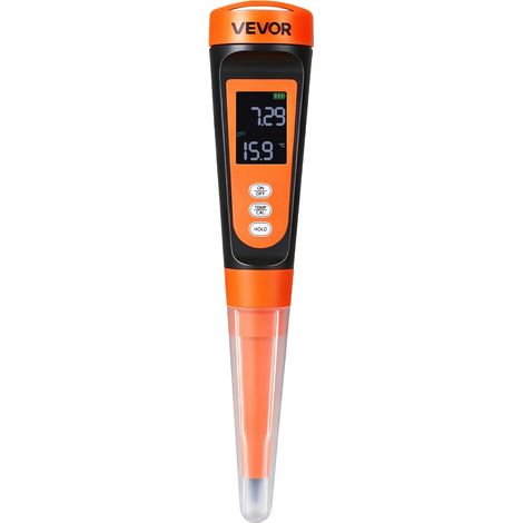 pHmetro, intervallo di pH 0-14, sonda impermeabile IP68, autocalibrazione a 3 punti, kit di test portatile con bustine di polvere di calibrazione, sonda di temperatura (1/2)