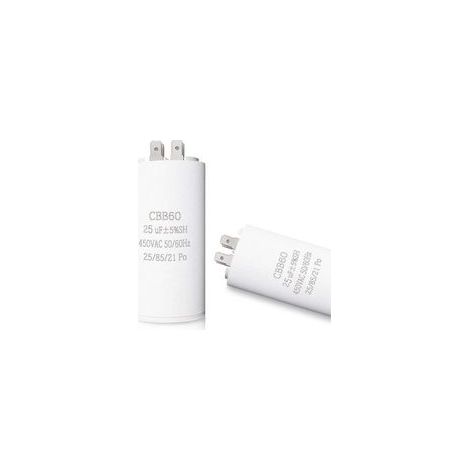 Condensador de arranque CBB60 de 25 µF, condensador de motor de 25 µF, 45 x 95 mm, 50/60 Hz, 450 VCA, con tornillo M8 para motor eléctrico/secadora/lavadora.
