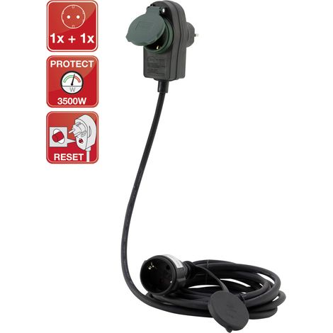 REV Verlängerungskabel Powersplit H05RR-F 10 m schwarz Elektrische Kabel & Leitungen