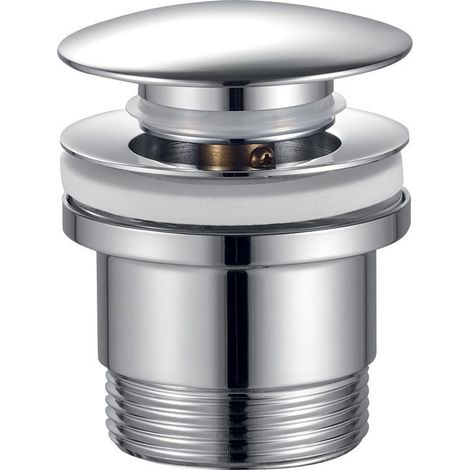 Bonde de lavabo 6/4", clic-clac, gros bouchon, 10-60mm, chromé