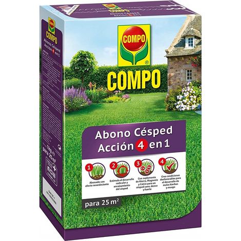 Compo Abono césped acción 4 en 1 25m2 1 Kg (1/2)